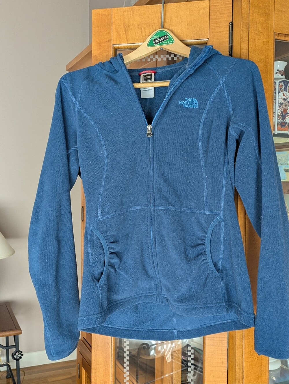 The North Face Women's Aqua Blue Full-Zip Hooded Fleece Jacket